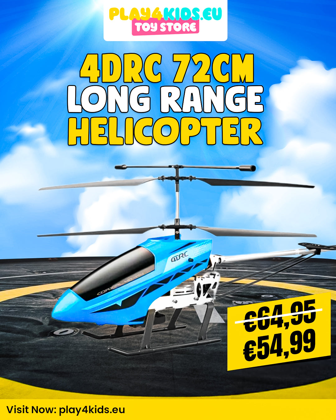 4DRC 72 cm langtrækkende helikopter