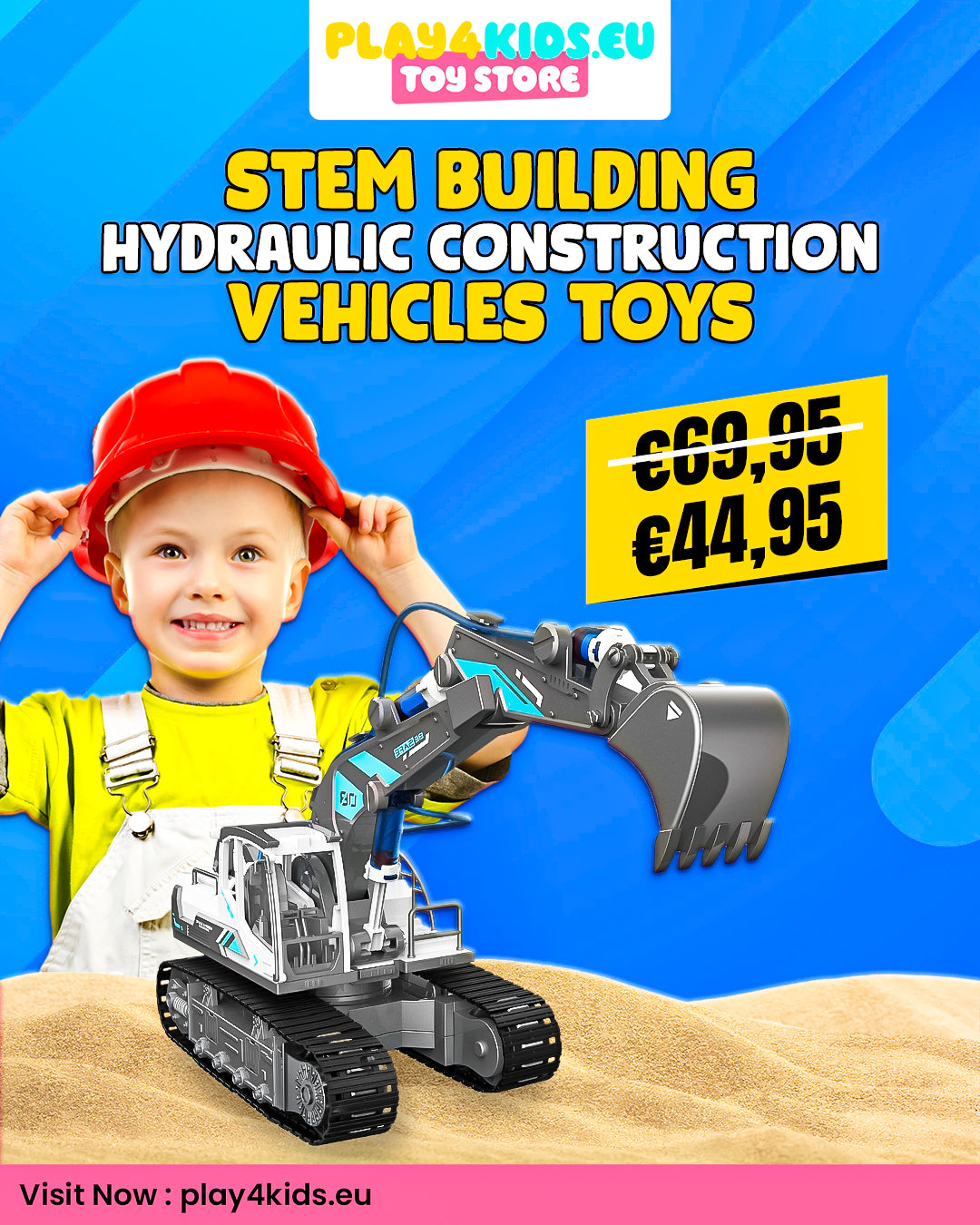 STEM Building Hydraulic Construction Vehicles Toys